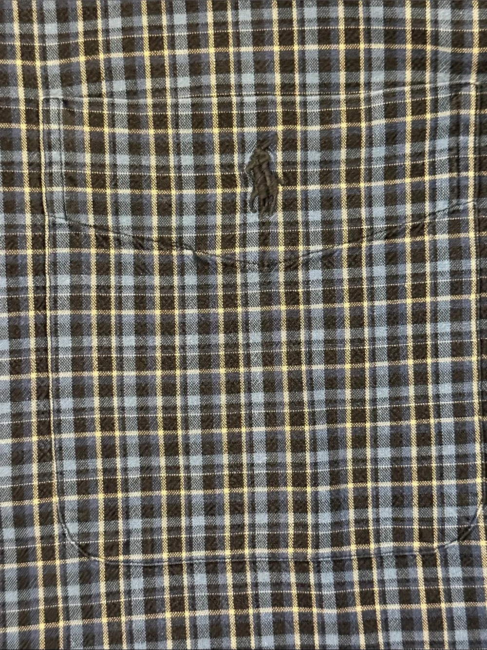 Polo Ralph Lauren Big Shirt Plaid Button Down Cotton Oversized Medium Blue - Picture 8 of 12